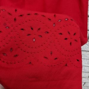 Vintage Lenin Blend Pencil Skirt Floral Perforated Trim Sz 10 EUC Kasper & Co.